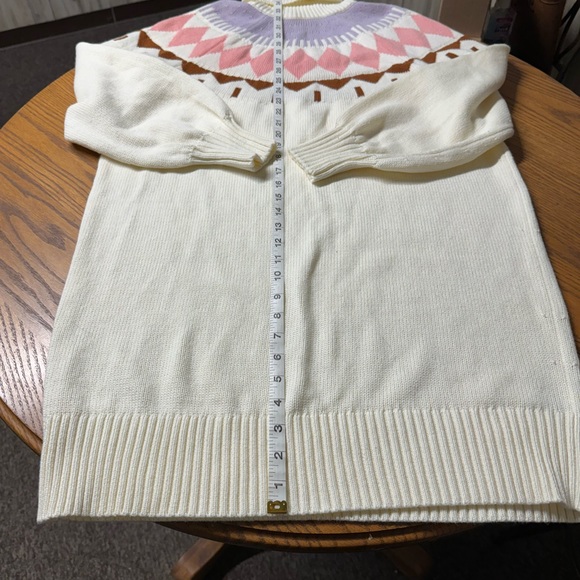 Free Assembly Fair Isle Sweater Turtleneck Mini Dress Women’s Cotton Wool Size L - Picture 5 of 11